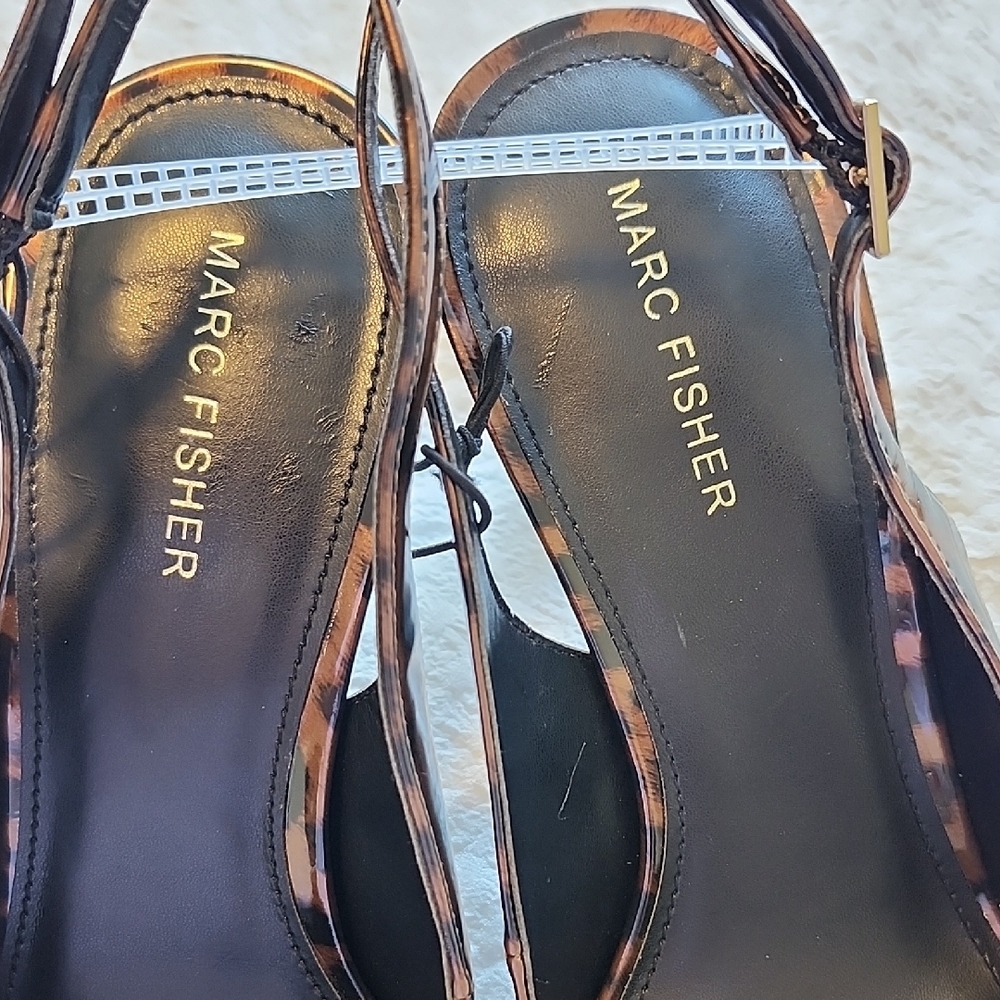 Marc Fisher Brown Leopard Print Heels - Picture 4 of 8